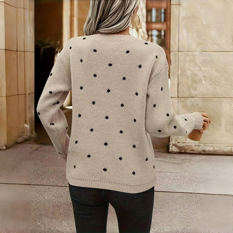 Véralune™ | Pull tricoté à pois