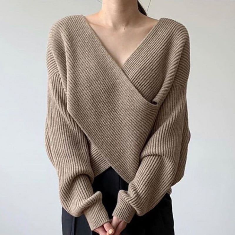 Véralune™ | Pull en tricot croisé chic
