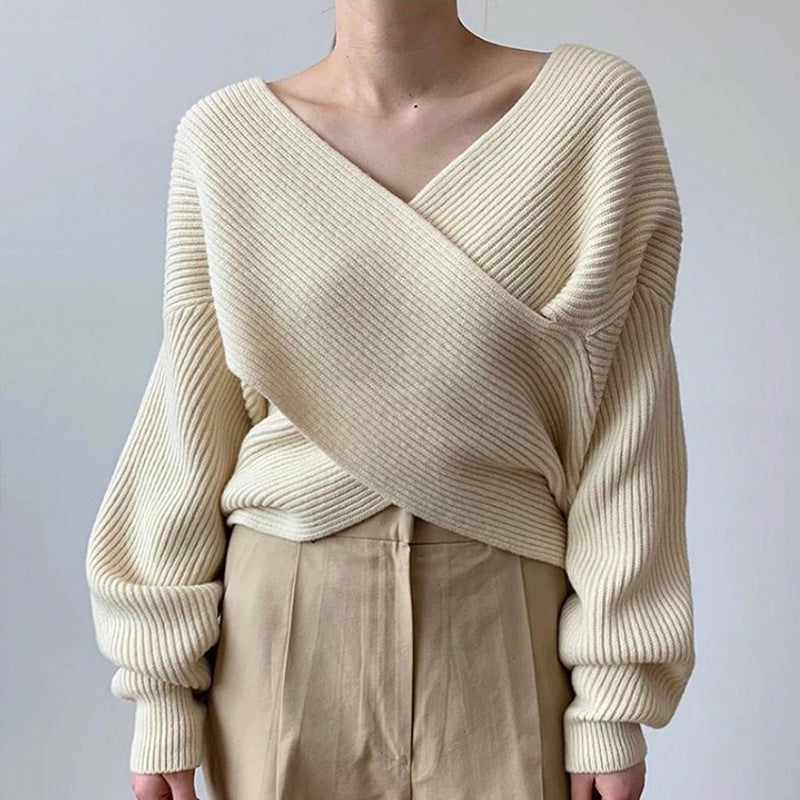Véralune™ | Pull en tricot croisé chic