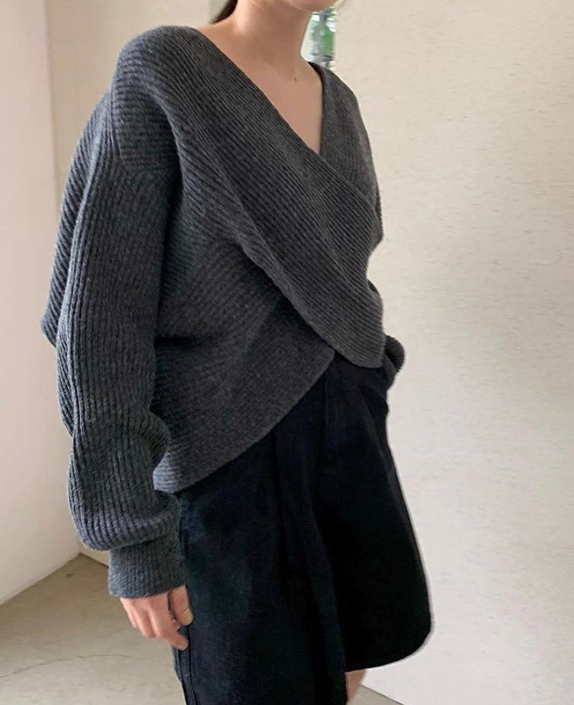 Véralune™ | Pull en tricot croisé chic