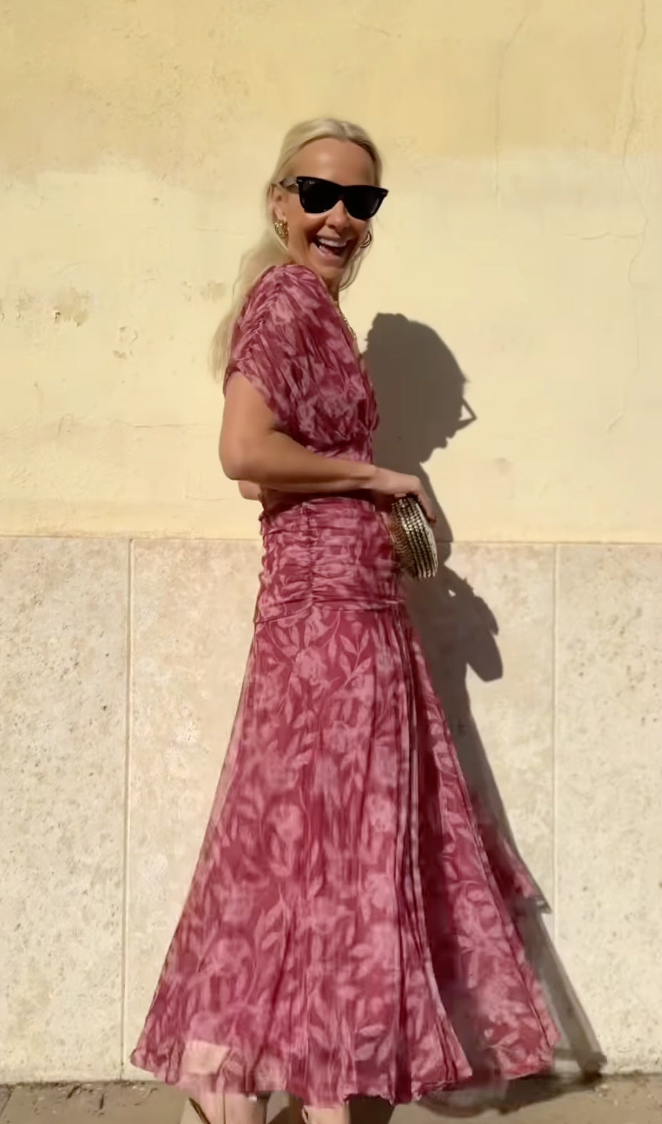 Véralune™ | Robe imprimée à encolure en V et épaules dénudées