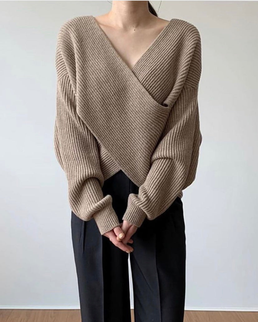 Véralune™ | Pull en tricot croisé chic