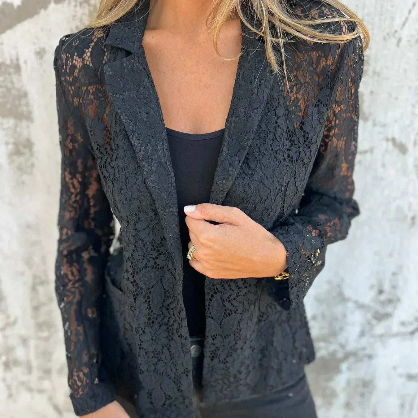 Véralune™ | Blazer en Dentelle Intégrale et Maille
